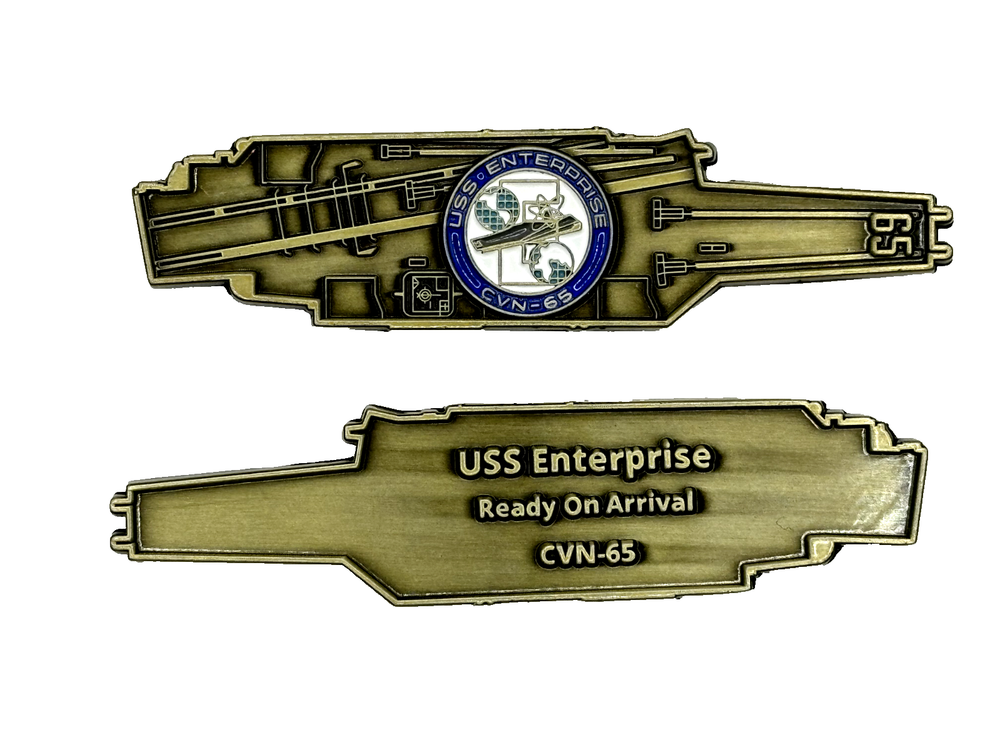 USS Enterprise (CVN-65) Challenge Coin - Carrier Shape