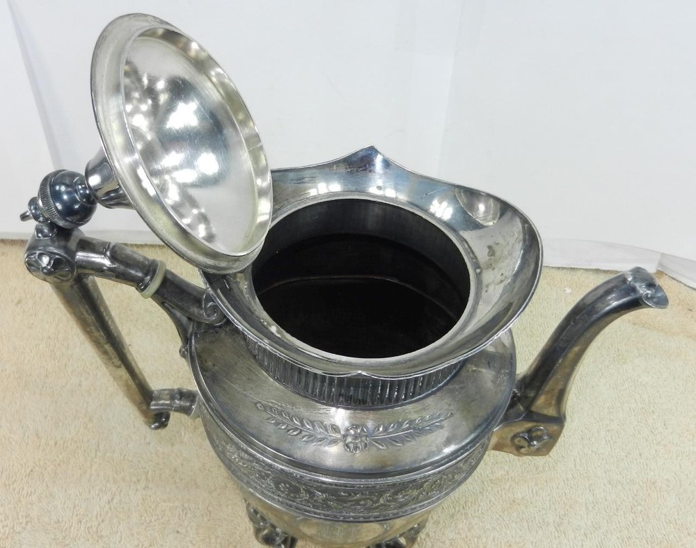 Victorian Simpson Hall Miller Floral Pattern Treble Plated Coffee Tea Pot !!