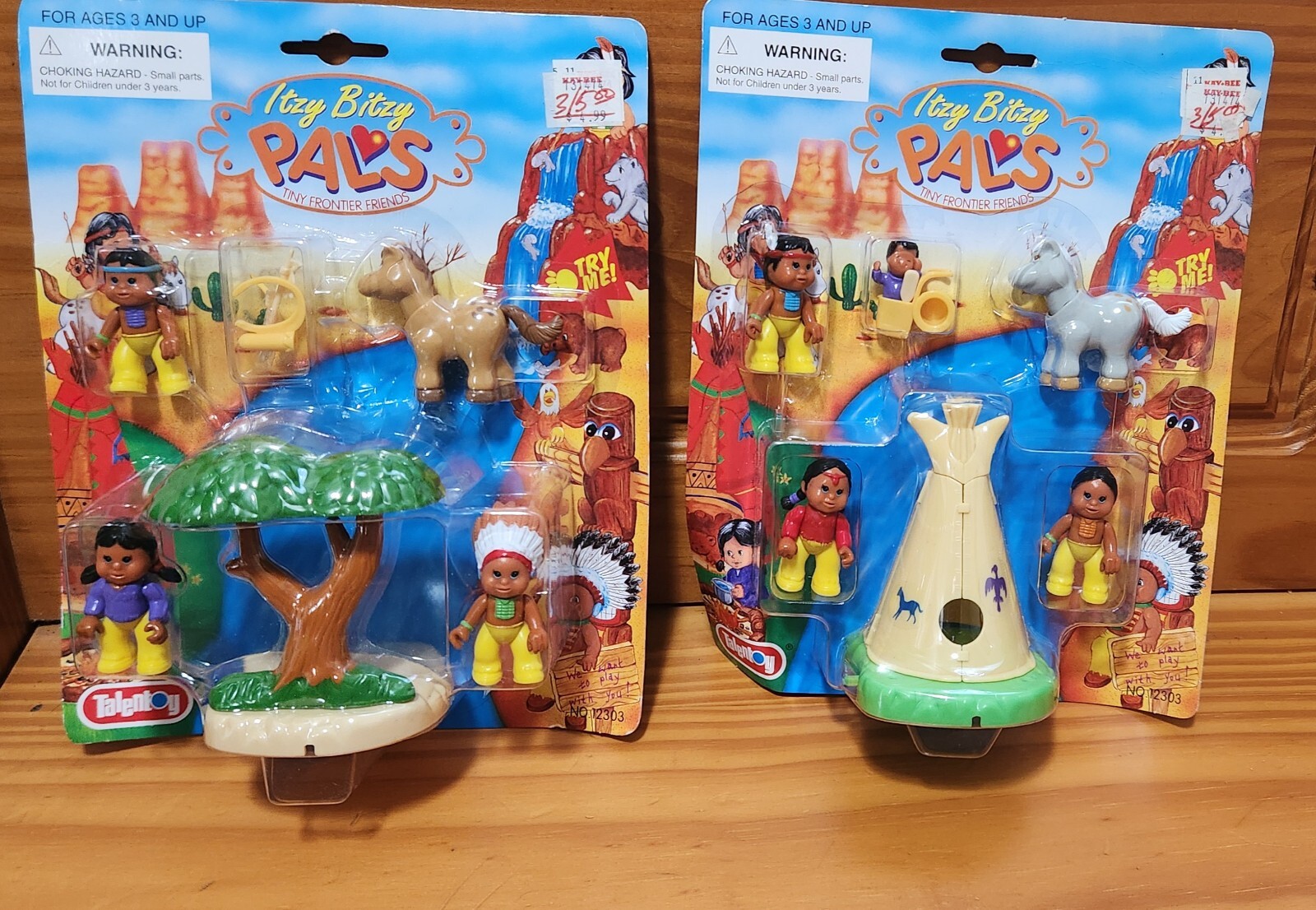 Itzy Bitzy Pals Tiny Frontier Friends 2 diff NEW SEALED packs VTG 1995 Talentoy.