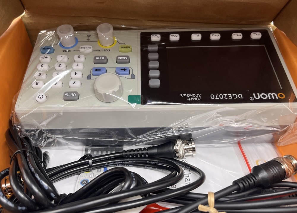 OWON DGE2070 70MHz Waveform Generator 300MSa/s 2CH Function Generator. NEW
