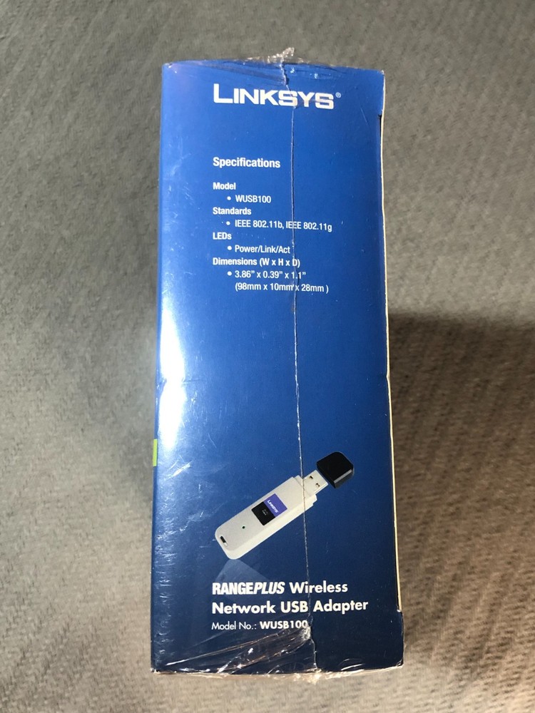 Linksys RanglePlus Wireless Network USB Adapter WUSB100 New Sealed