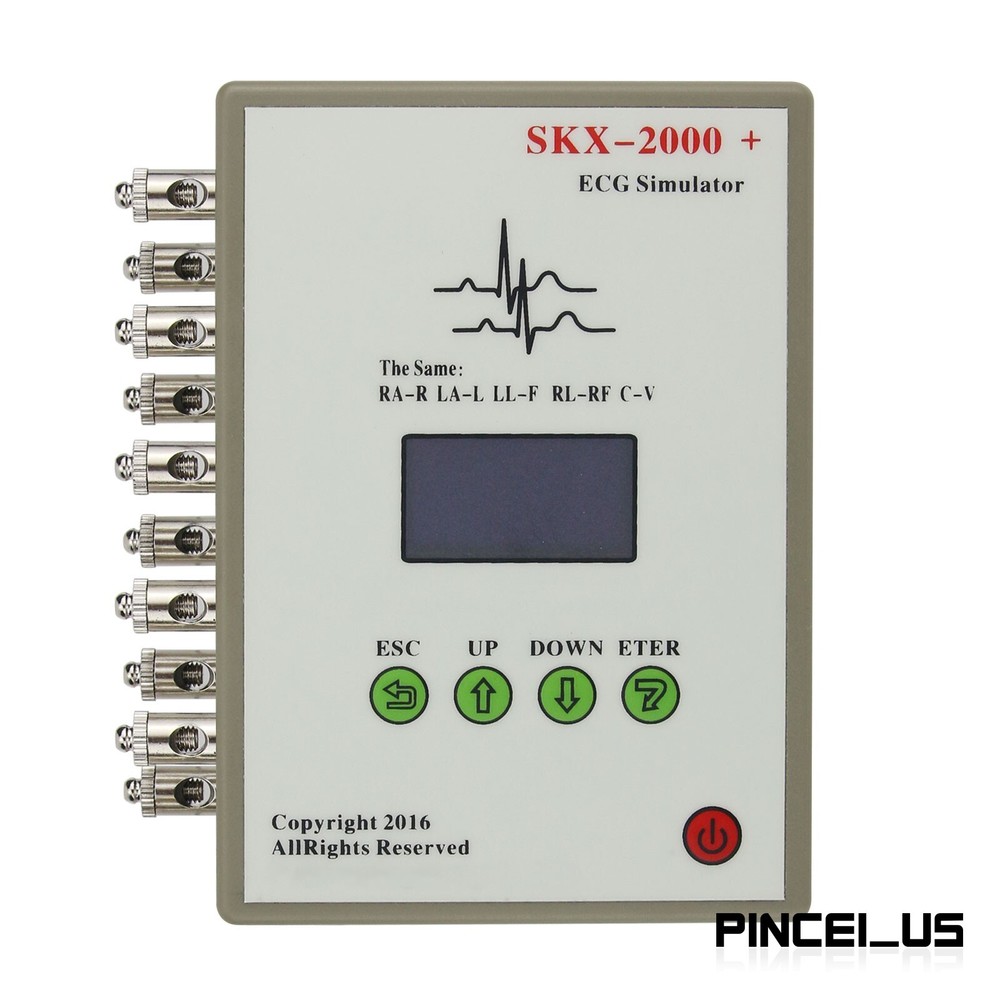 SKX-2000C+ ECG Simulator ECG Signal Generator with OLED Display Rechargeable