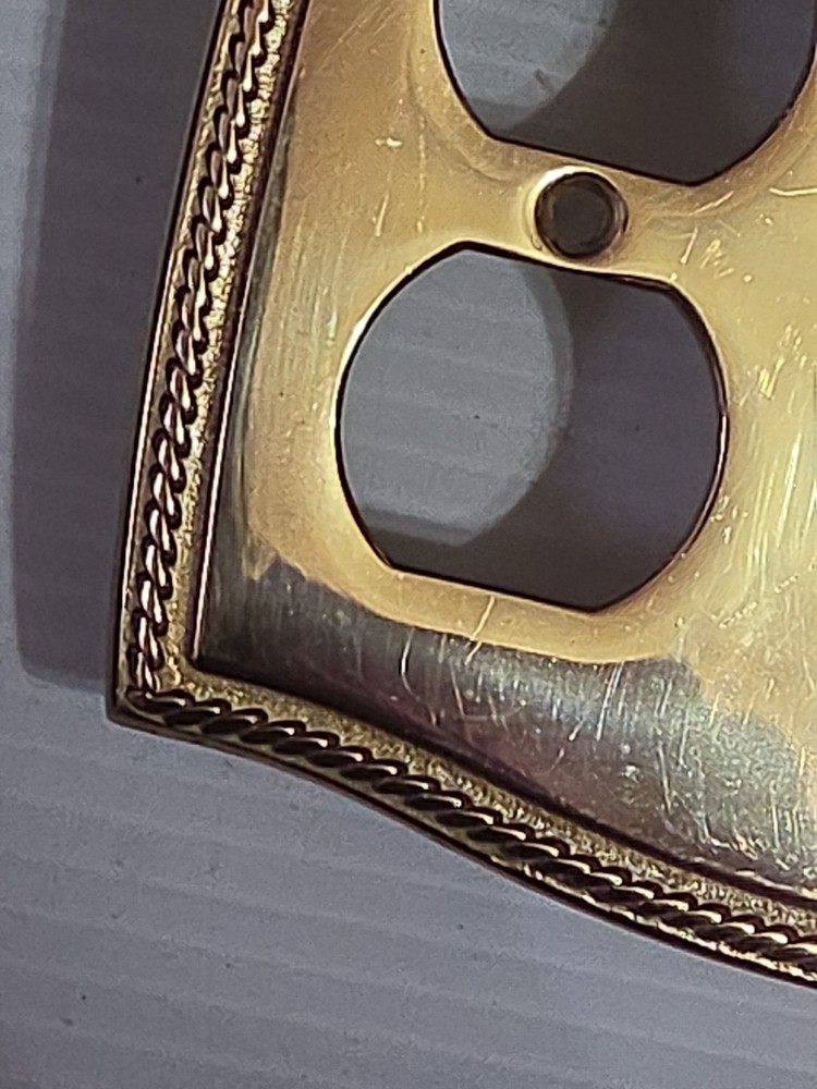 Brass Switch Outlet Combination Wall Box Plate Cover Double Switch Plug Combo