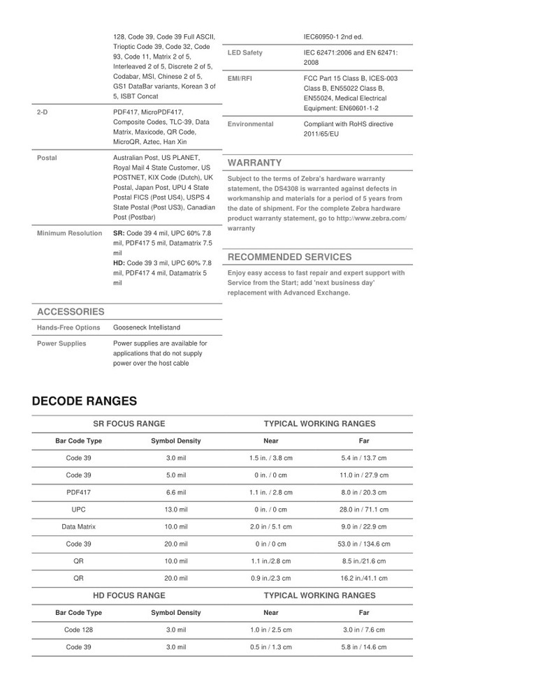 Zebra Symbol DS4308-SR00007ZZAP USB Handheld 1D 2D Barcode Scanner with Cable US