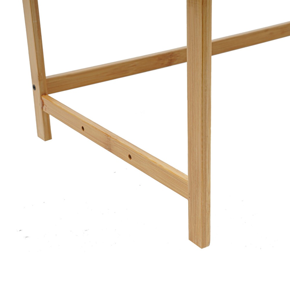 2-Tier Bamboo Kitchen Storage Rack with Hooks and Adjustable Shelves