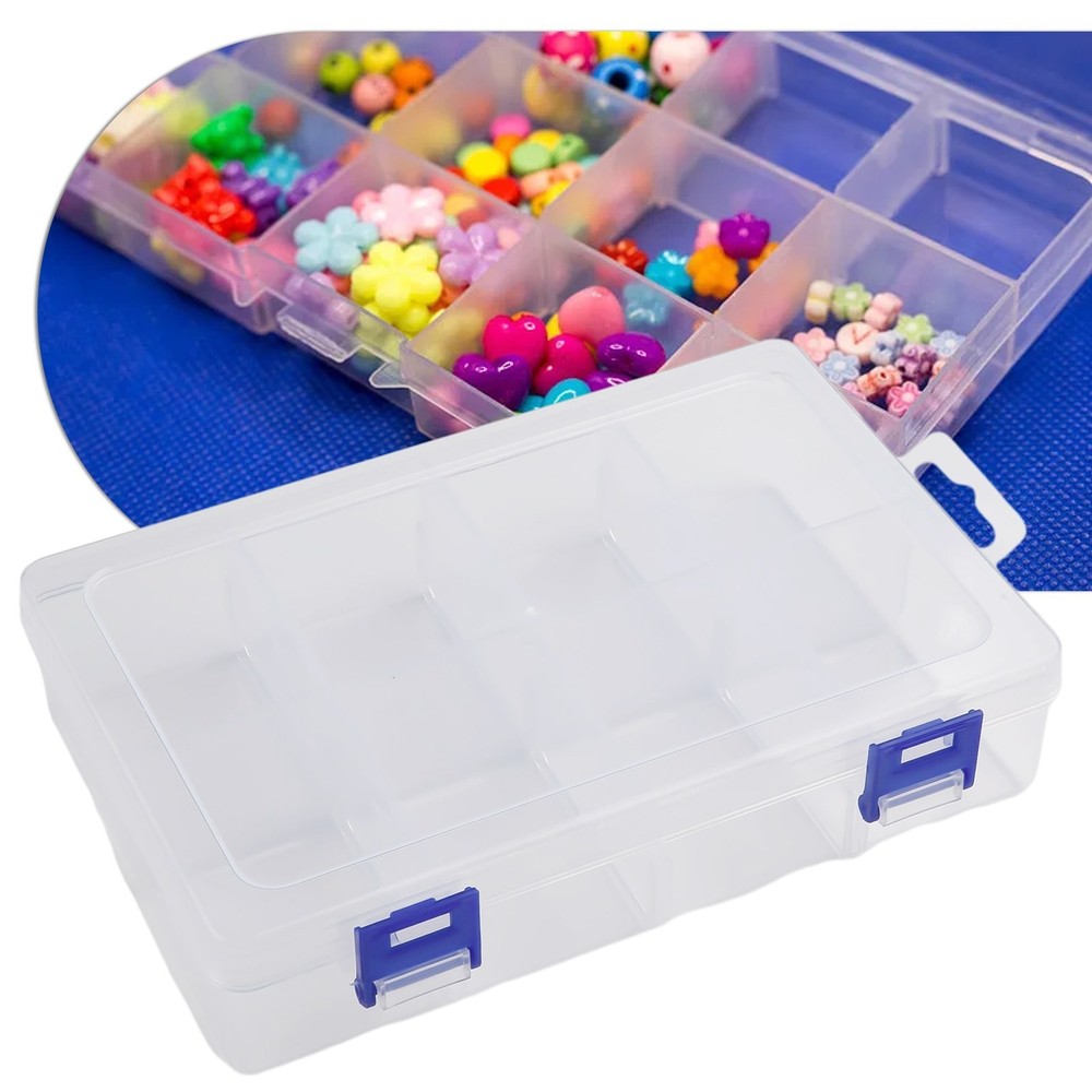 Bead Earring Storage Box Adjustable Compartment Display Organizer Dustproof