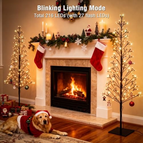 4.9 FT Outdoor Artificial Tree with Lights - String Lights - Warm White