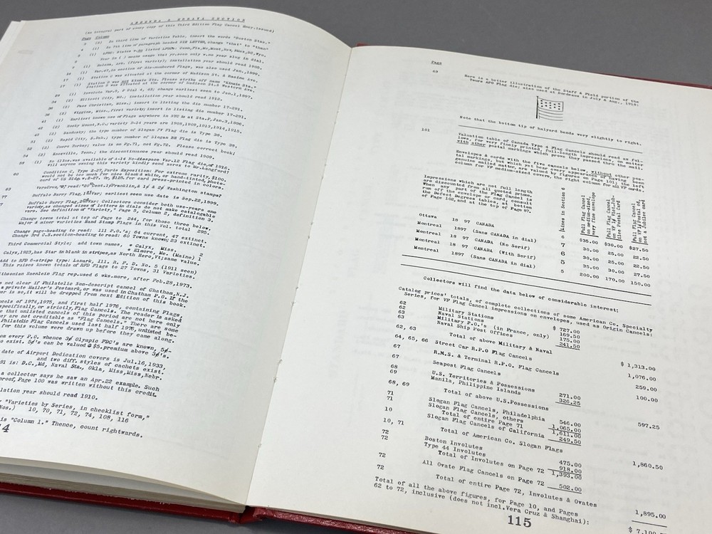 Vintage 1976 Standard Flag Cancel Encyclopedia by Frederick Langford - Signed