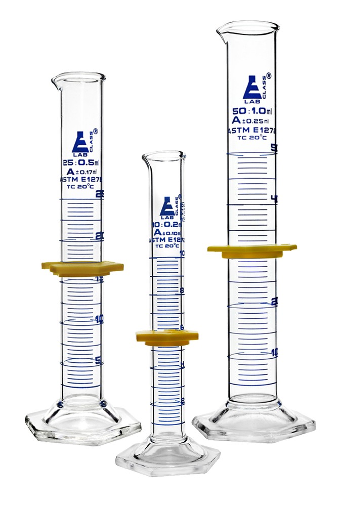Measuring Cylinder Set - 10ml, 25ml & 50ml - ASTM, Class A - Eisco Labs