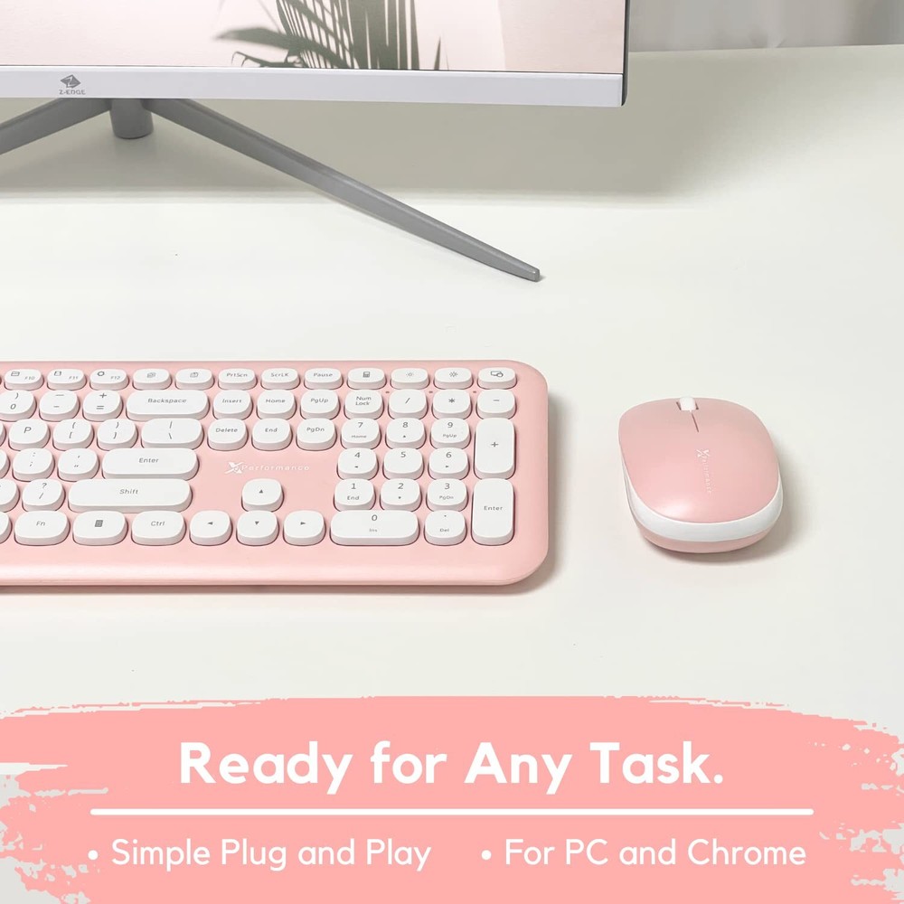 X9 Pink Keyboard and Mouse Combo - 2.4G Wireless - Transform Your Space with ...