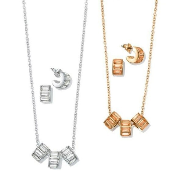 Triple Sparkle Necklace & Earrings Set