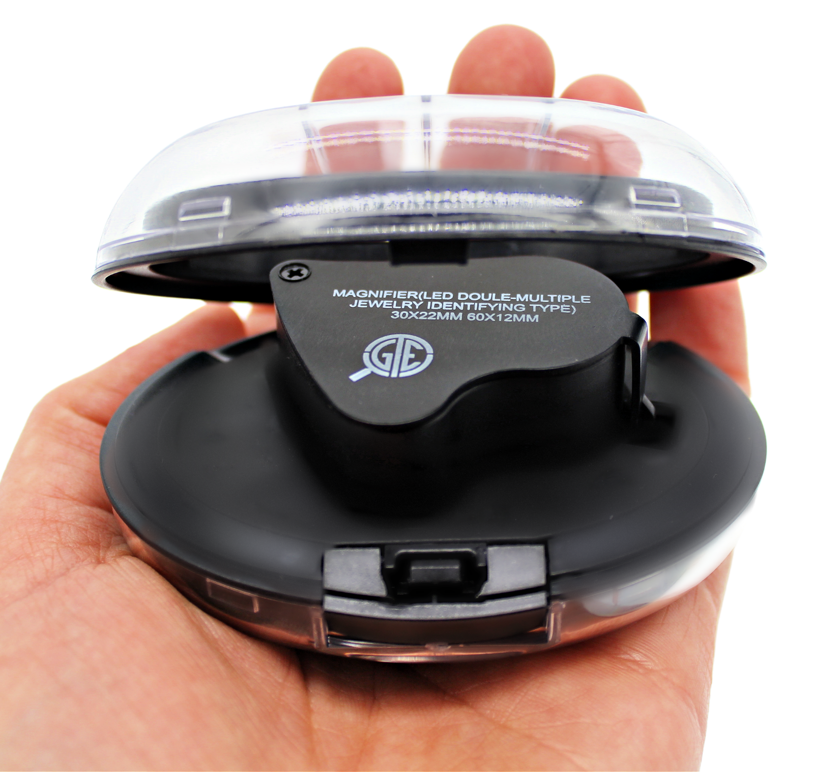 30X 60X Illuminated Jewelers Eye Loupe Foldable Magnifier Bright LED Light Gold