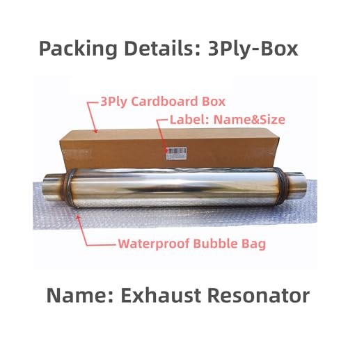 Exhaust Resonator Muffler, Straight Through Design, Low and Deep 2.25X18/22