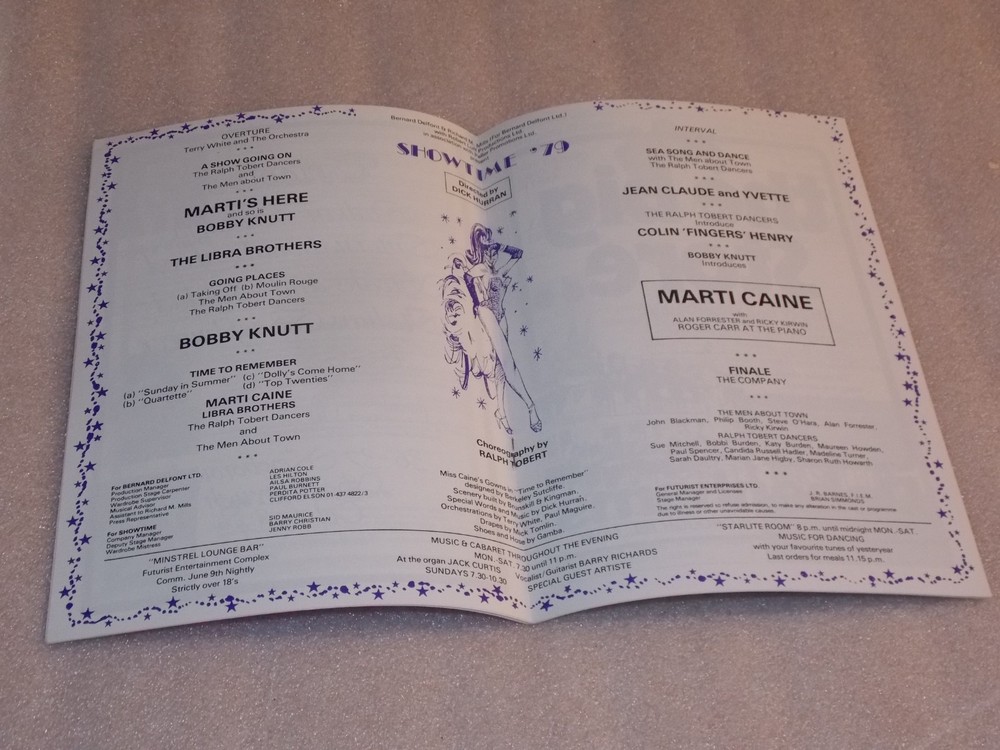 Marti Caine '79 Tour Programme