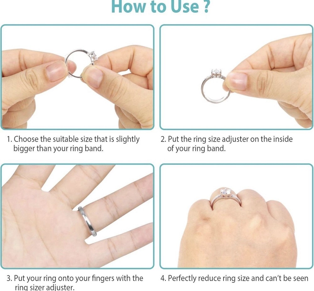 Invisible Ring Size Adjuster for Loose Rings Sizer Transparent