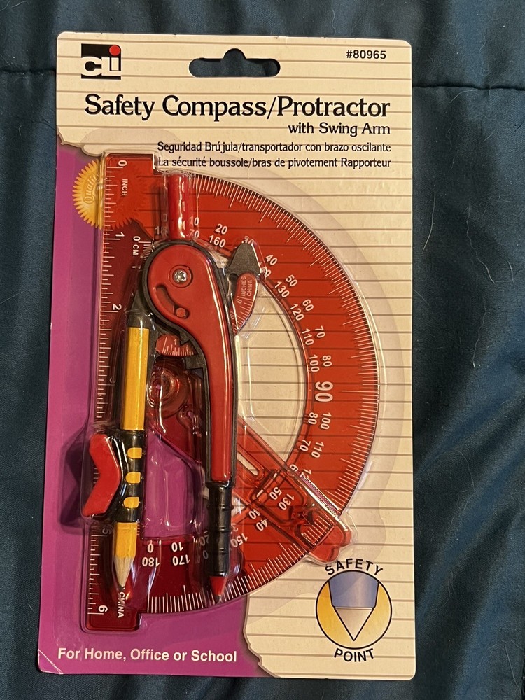 CLI Safety Compass and Protractor with Safety Point & Swing Arm