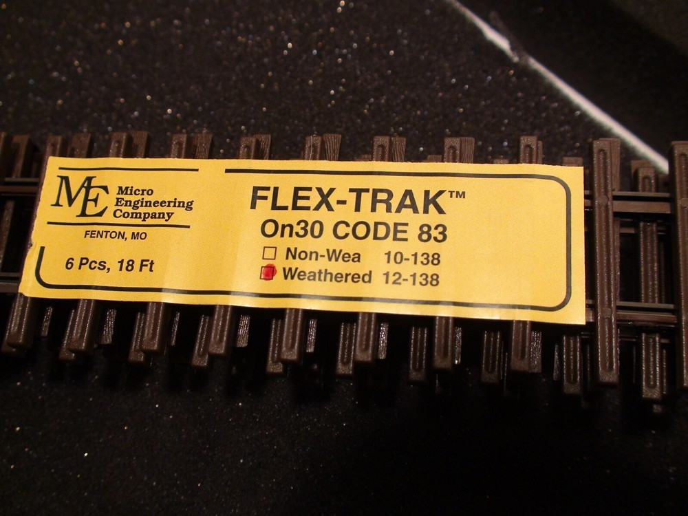 ON30 Micro-Engineering #12-138 ON30 SCALE Code 83 Flex Track WEATHERED