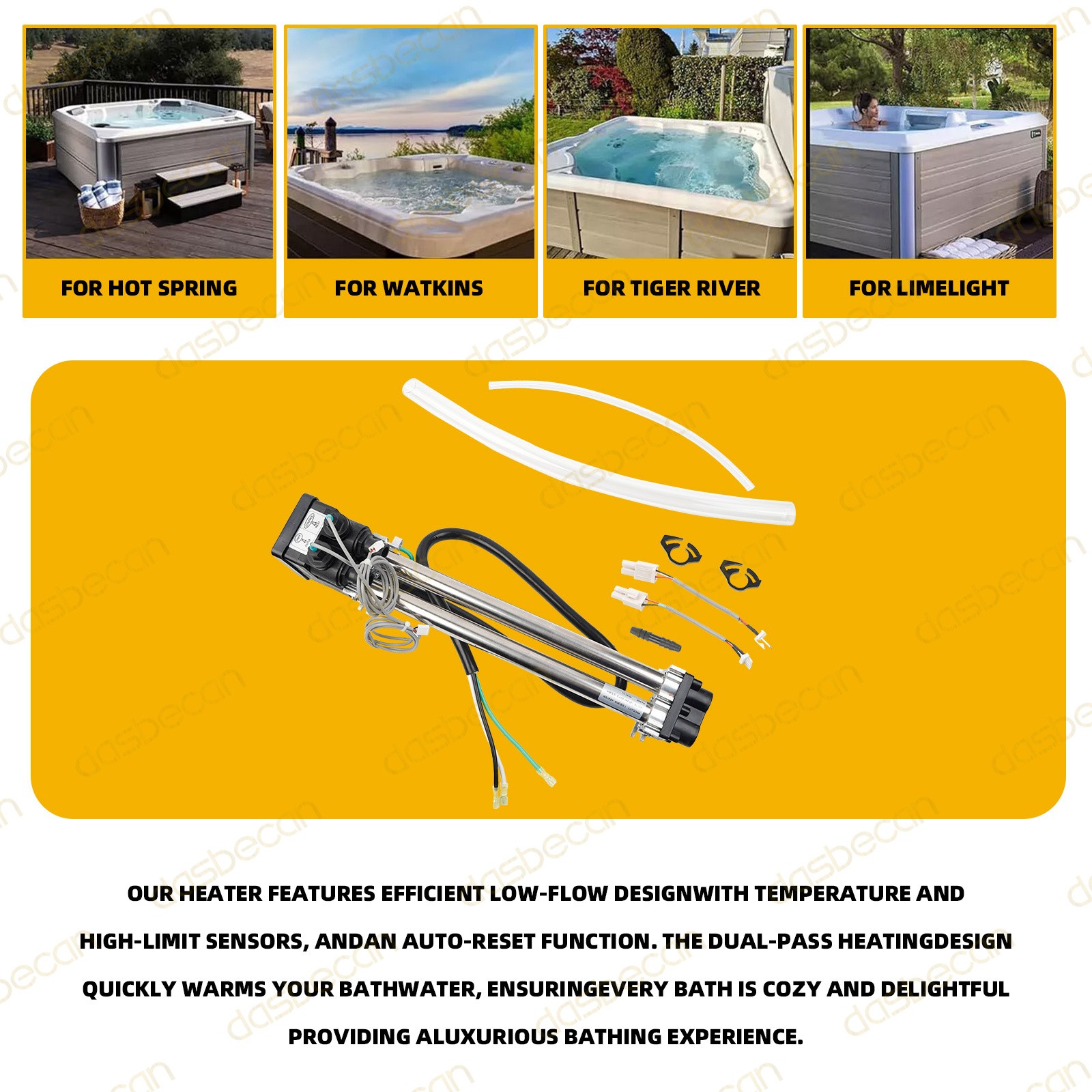 No-Fault Spa Heater For Hot Spring Watkins Tiger River Limelight 6kW 120V-240V