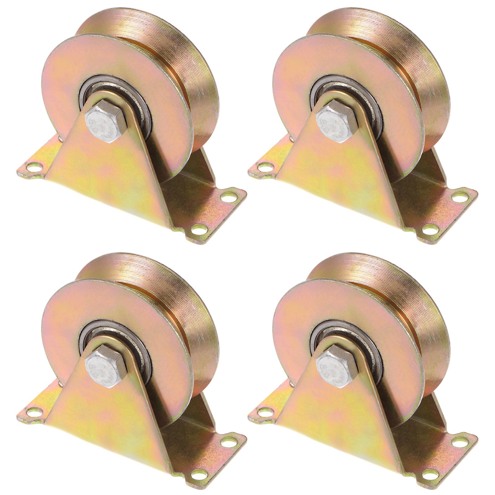 4pack 3" V-Groove Wheel Sliding Gate Caster for Inverted V-Track Gold