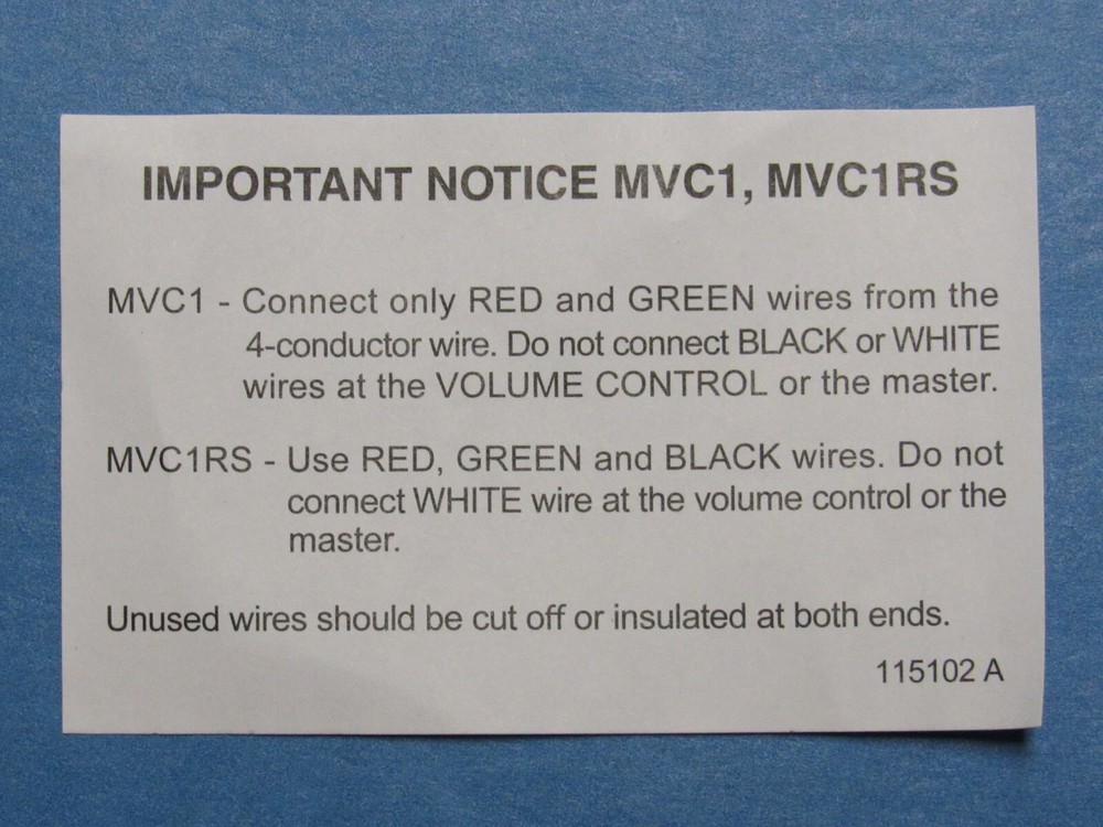 45 Ohm MVC1 Volume Control, White For M&S Music / Intercom System