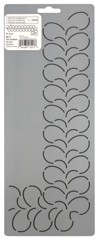 Feather Quilting Stencil Leaf Border Quilt Stencils 2.5" Corner Pattern Template