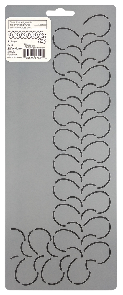 Feather Quilting Stencil Leaf Border Quilt Stencils 2.5" Corner Pattern Template