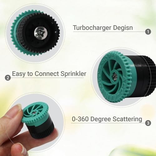 Variable Arc Nozzle, 10 Pcs Adjustable Sprinkler Heads Replacement with 4 Van