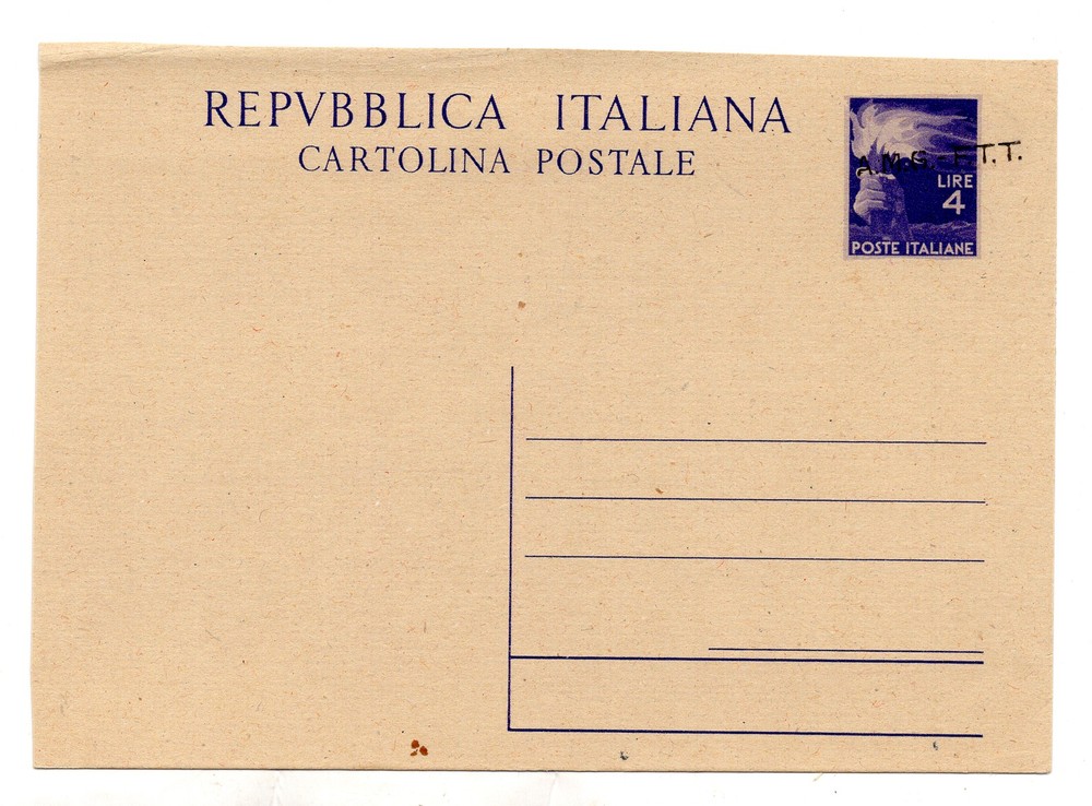 Trieste A Postcard Lire 4 Democratica No. C1
