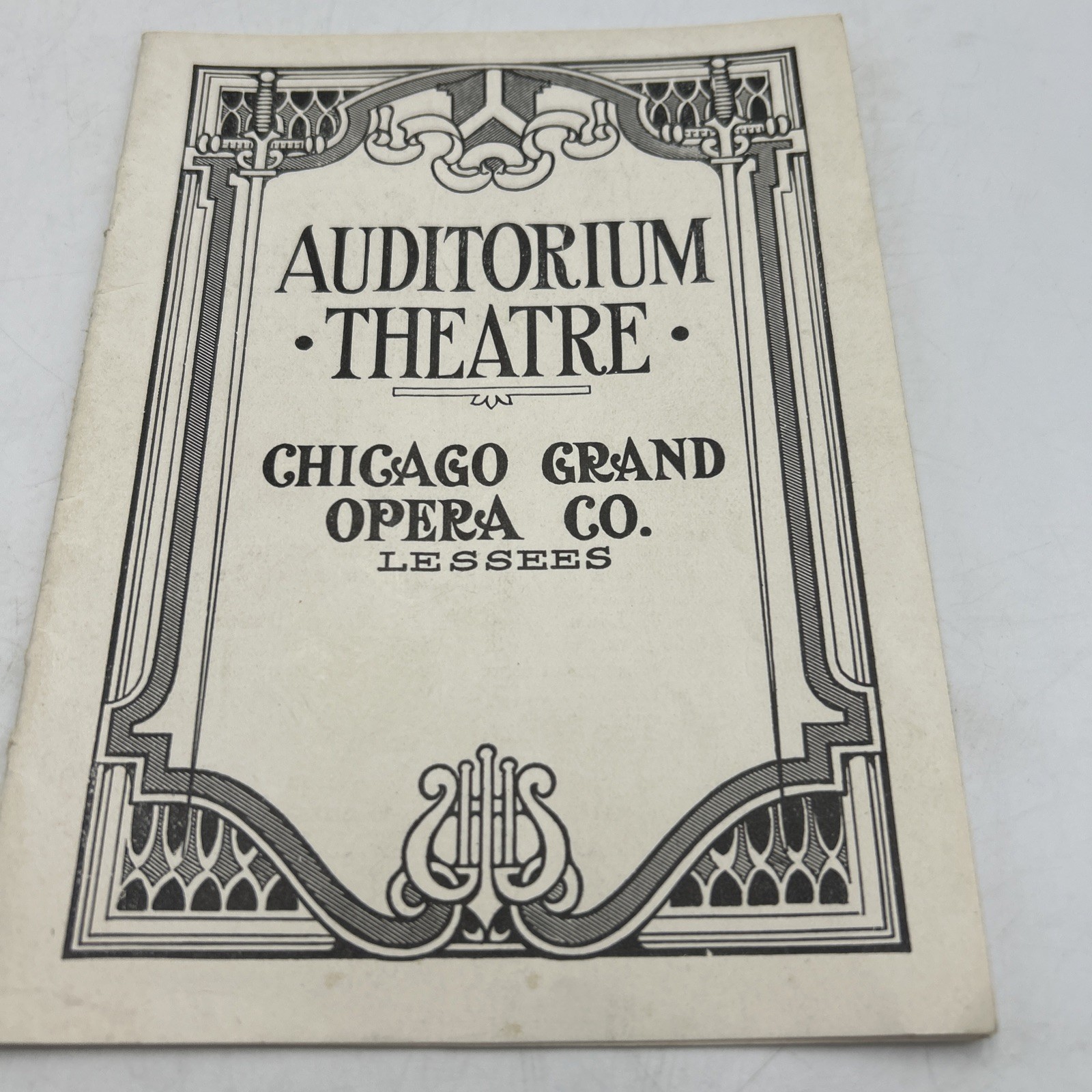 Vintage 1915 Auditorium Theatre Chicago Grand Opera