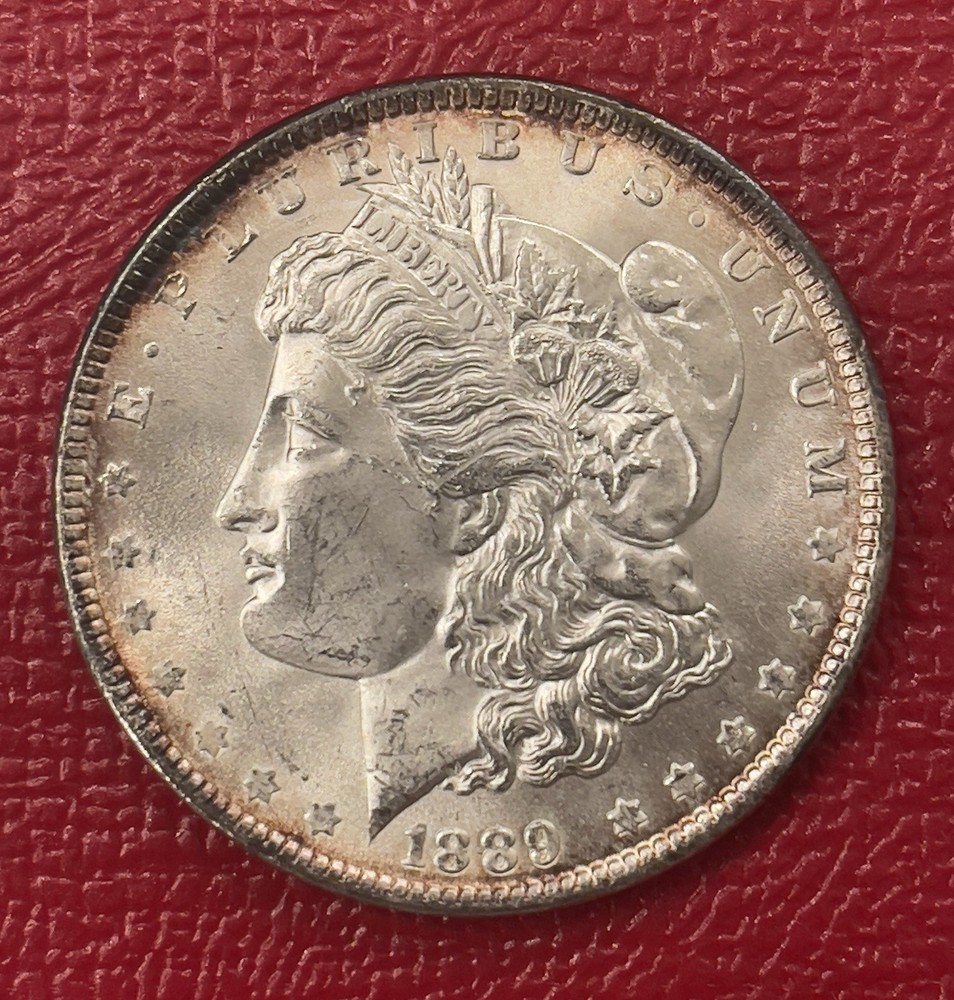 1889 P Morgan Silver Dollar, Gem Uncirculated.