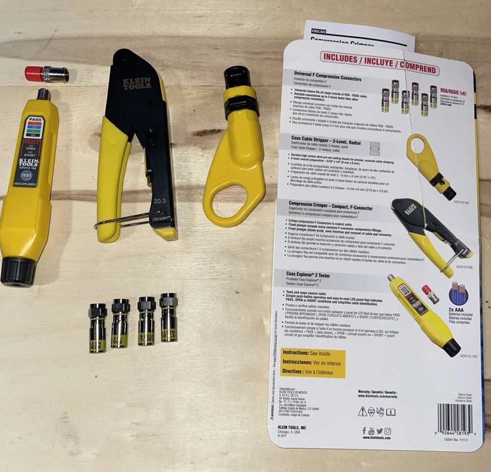 Klein Tools Vdv002-818 Coax Cable Installation & Test Kit - New Without Box