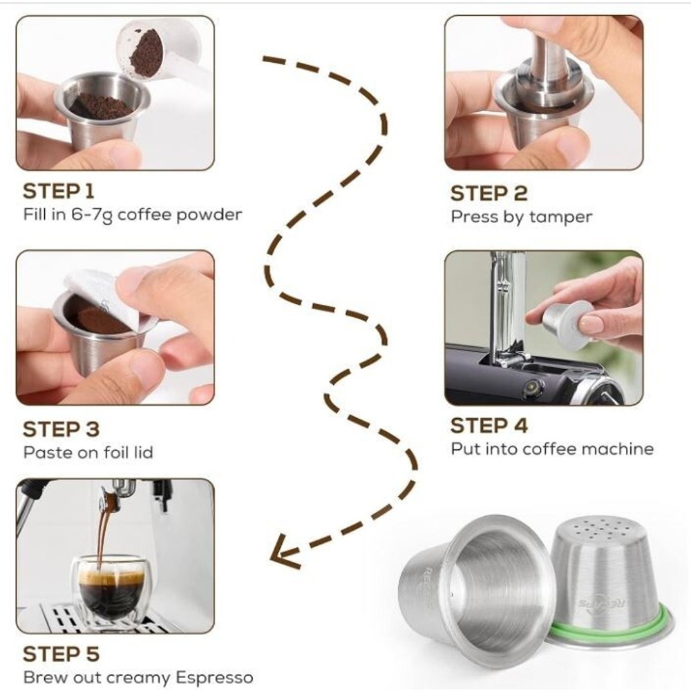 RECAPS Refillable Coffee Capsules Espresso READ WHICH MODELS No Foil Lids