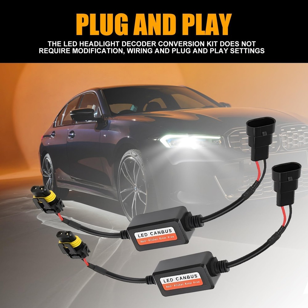 2 PCS Car 9006/HB4/9012 LED Decoder, Radio Audio Led Filter, Warning Error Fa...