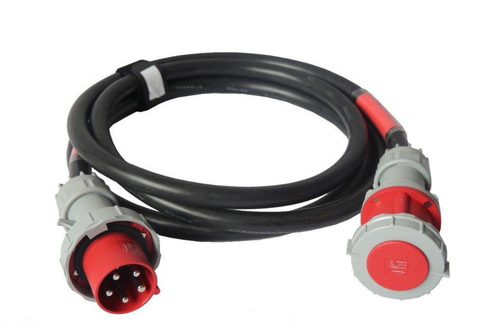 CEE IP67 380v 5pin 63A Power Socket Cable 3*2.5mm 2meter High Quality