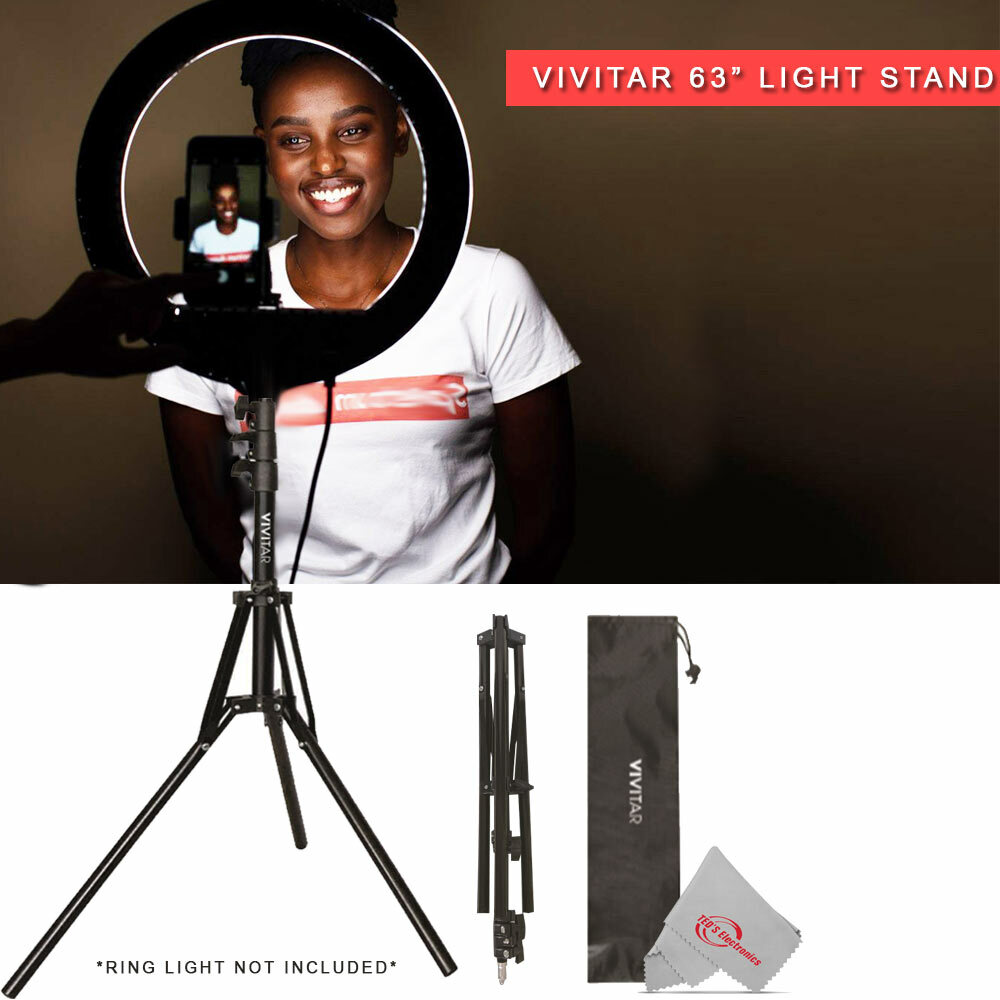 Vivitar Tabletop 63" Adjustable Height Multipurpose Light Stand & Carrying Case