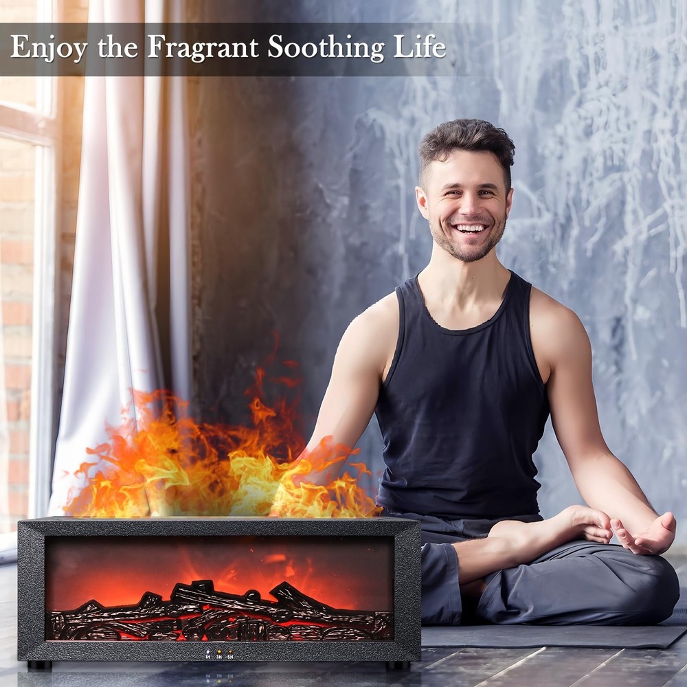 Fireplace Aroma Diffuser with Remote Control - 7 Color Changing LED... Fast Ship