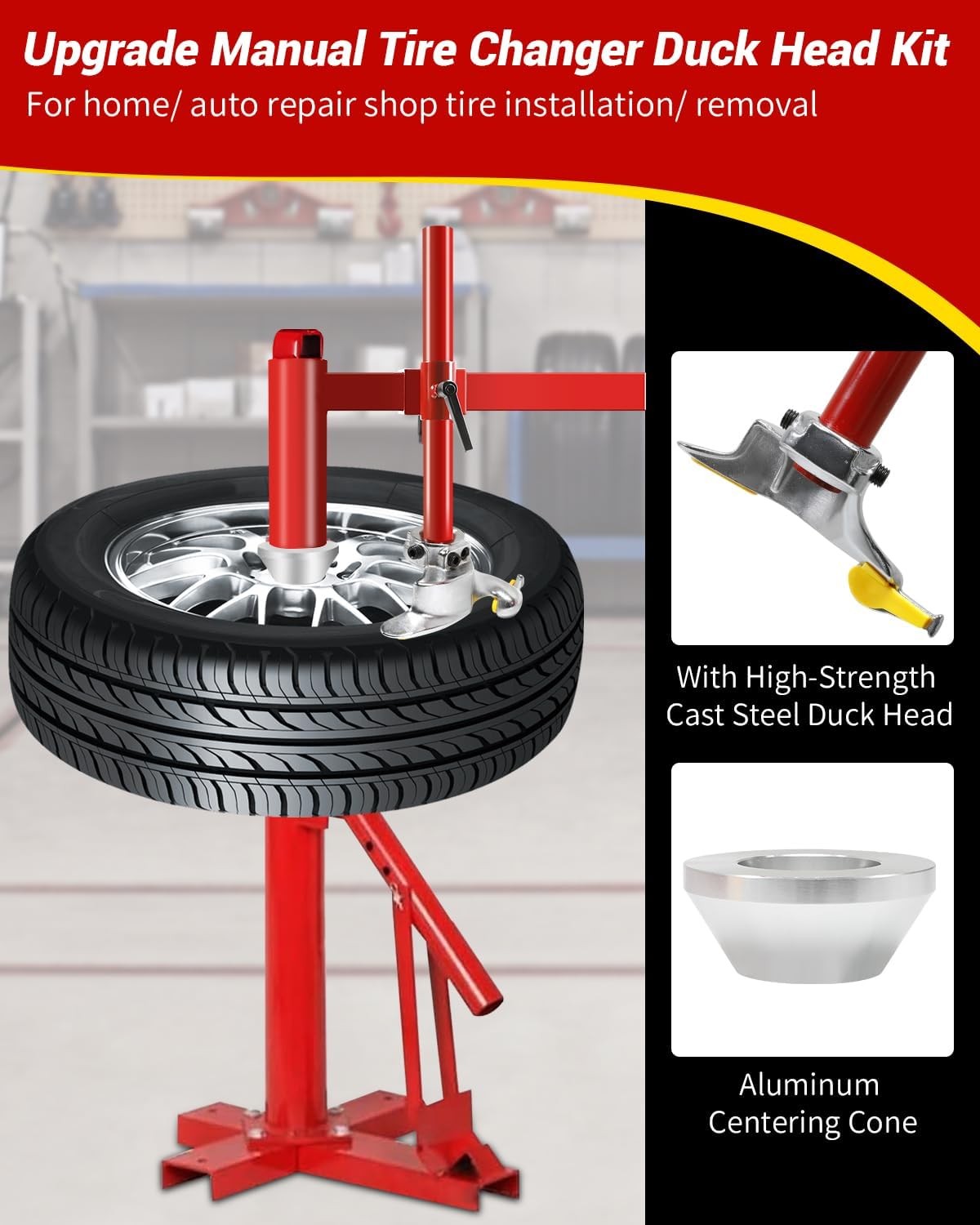 Manual Tire Changer Duck Head Kit with Silver Cone