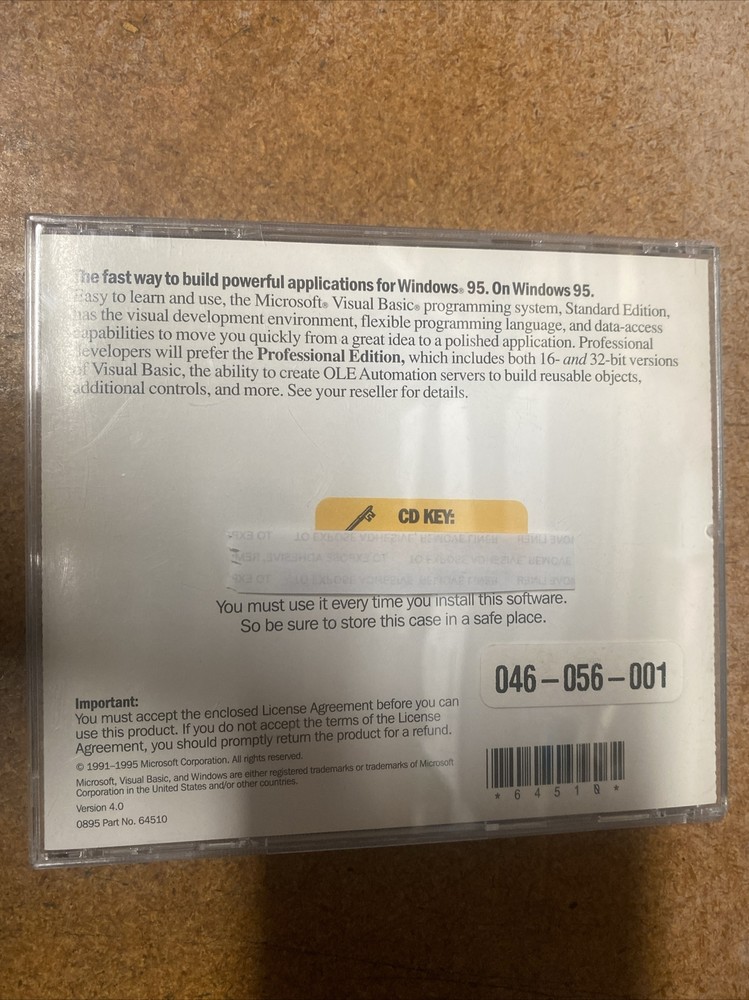 MICROSOFT Visual Basic Standard Edition 4.0