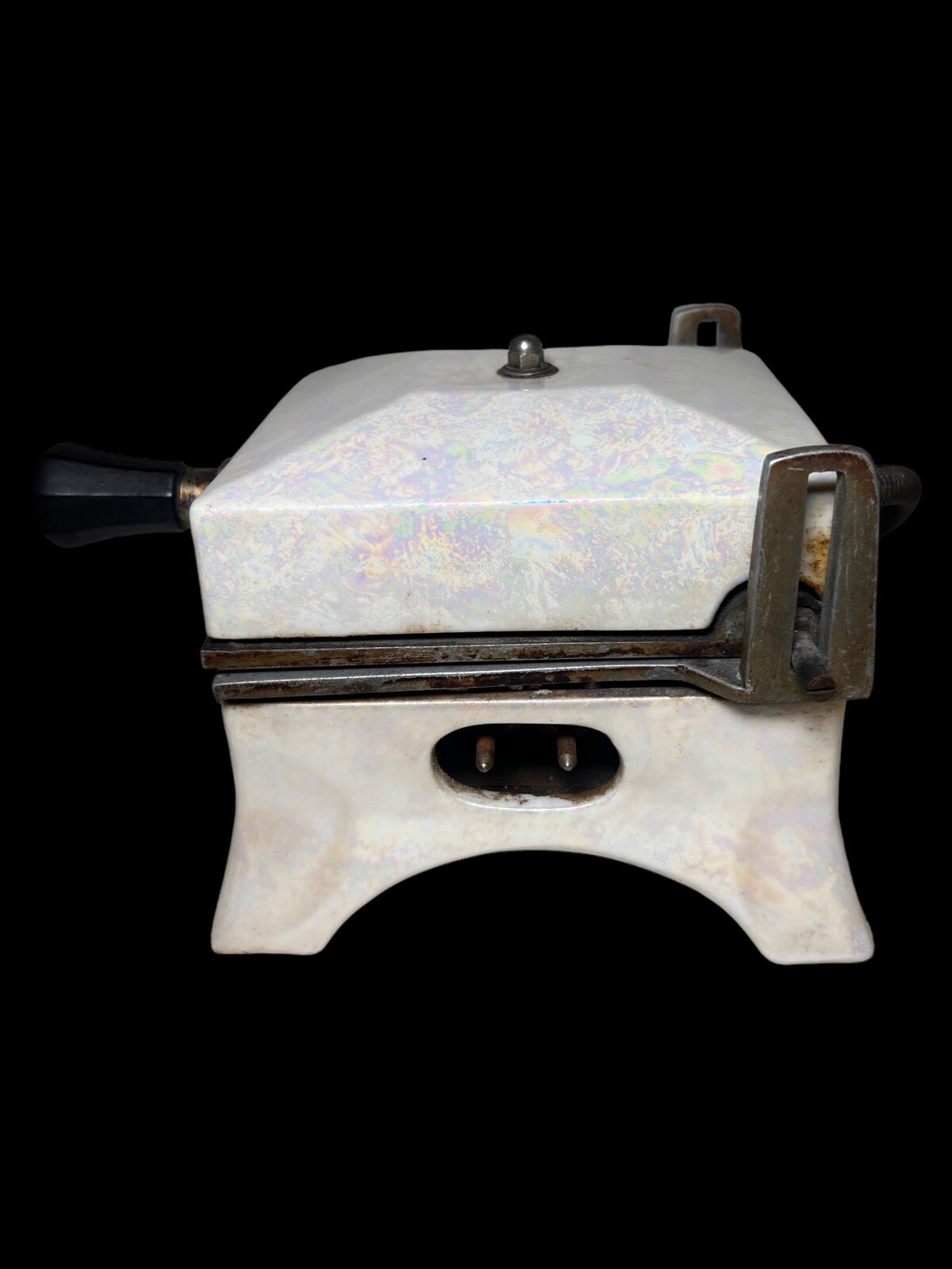 1930's Art Deco Hostess Sandwich Toaster Panini Press Porcelier White W/ Cord