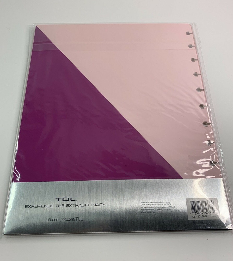 TUL 8.5x11, Pink Purple Custom Note-Taking System Discbound Notebook Soft Cover