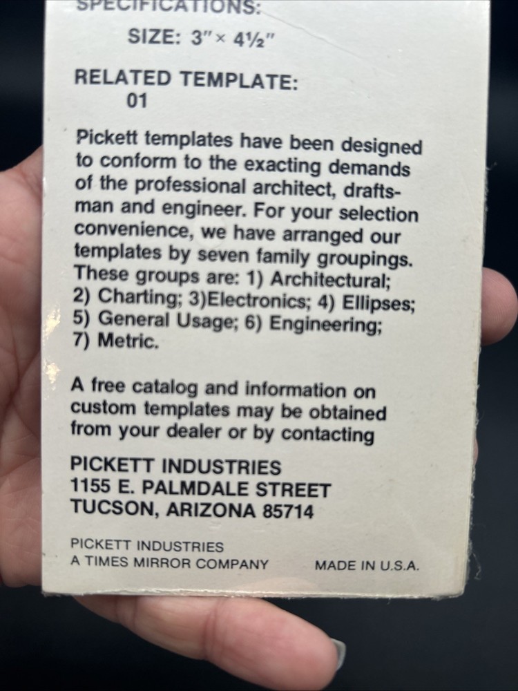 Vintage Pickett Template 02 Parallelograph Lettering Guide Drafting New