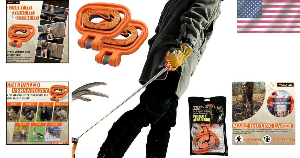 Ultimate Deer Dragging Solution: Heavy-Duty Rope & Safety Strap - 400lb Capacity