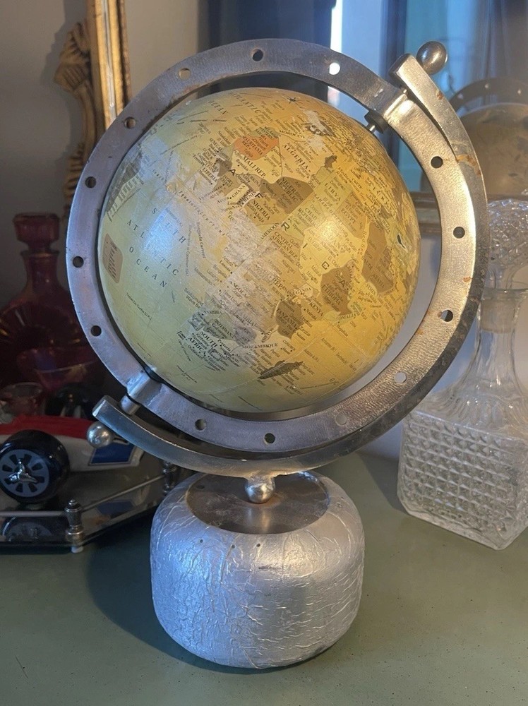 Vintage Replogle model World Map With Meridian Rotating Rings