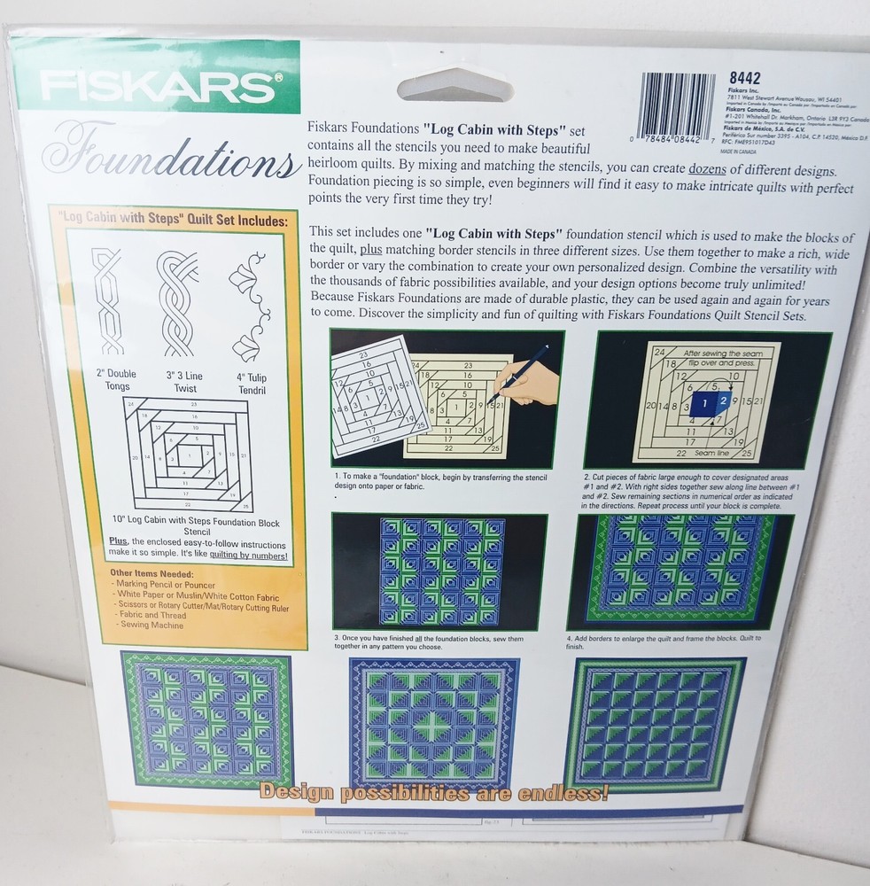 Fiskars Foundations Quilt Stencil Set Log Cabin with Steps Template #8442