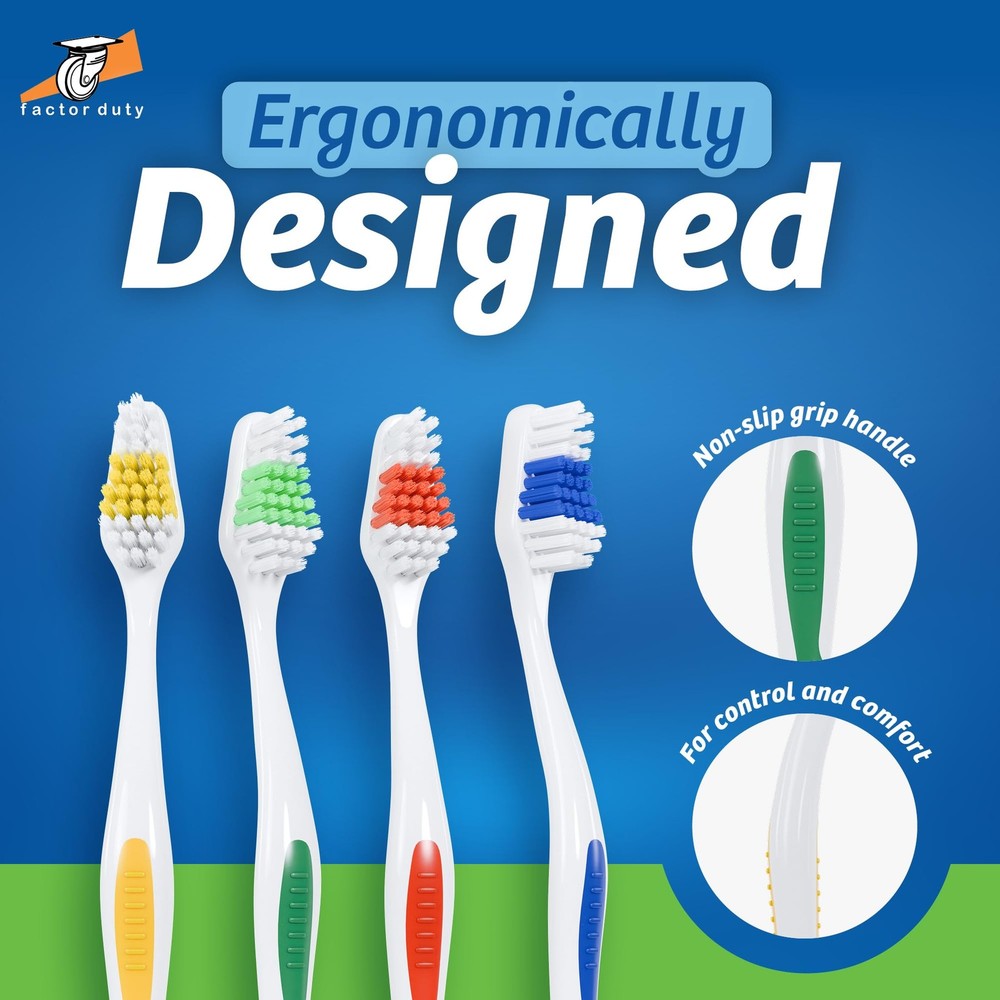 100 Pack Toothbrush Standard Classic Medium Soft Toothbrush Bulk Individually...