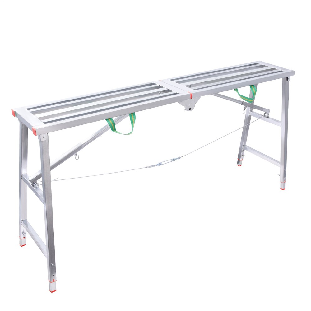 160 X 30cm Folding Scaffolding Platform Work Bench Scaffold Adjustable Height-