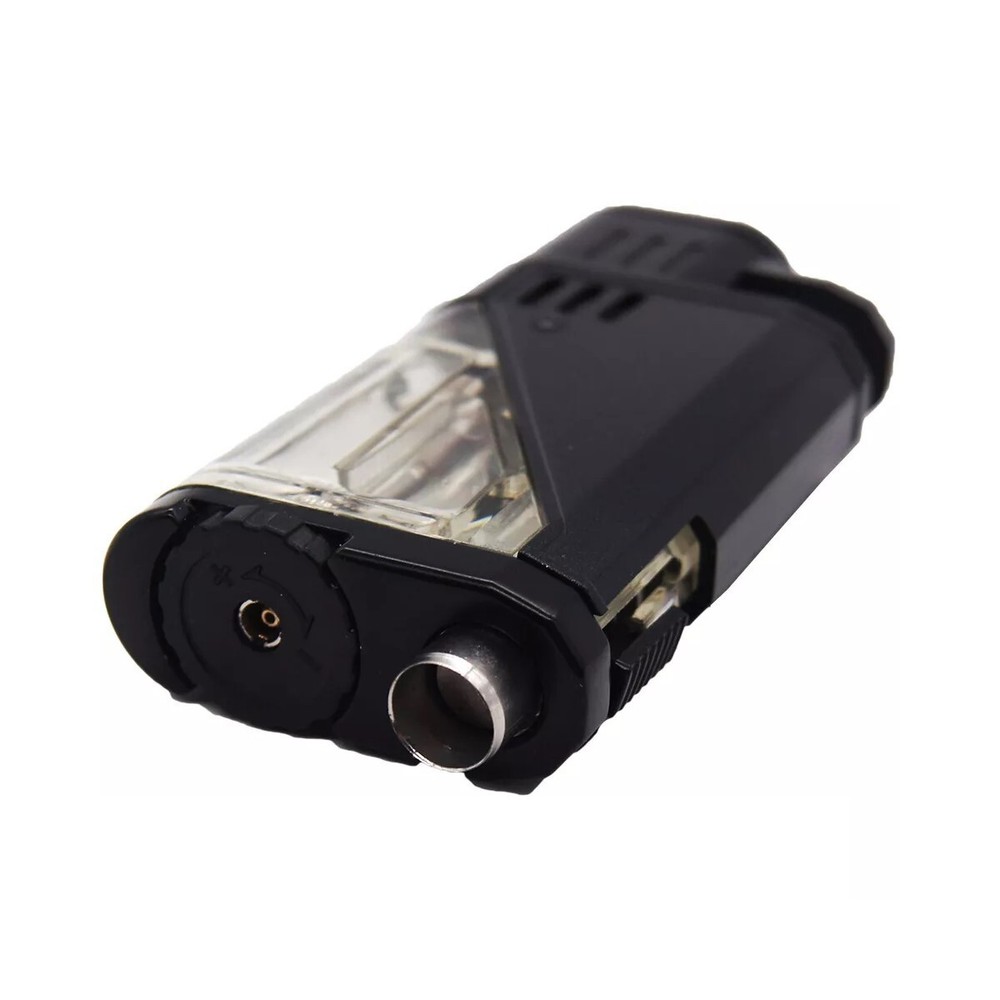 Double Jet Torch Lighter Cigar Windproof Flame Refillable w/Punch Clear Window S