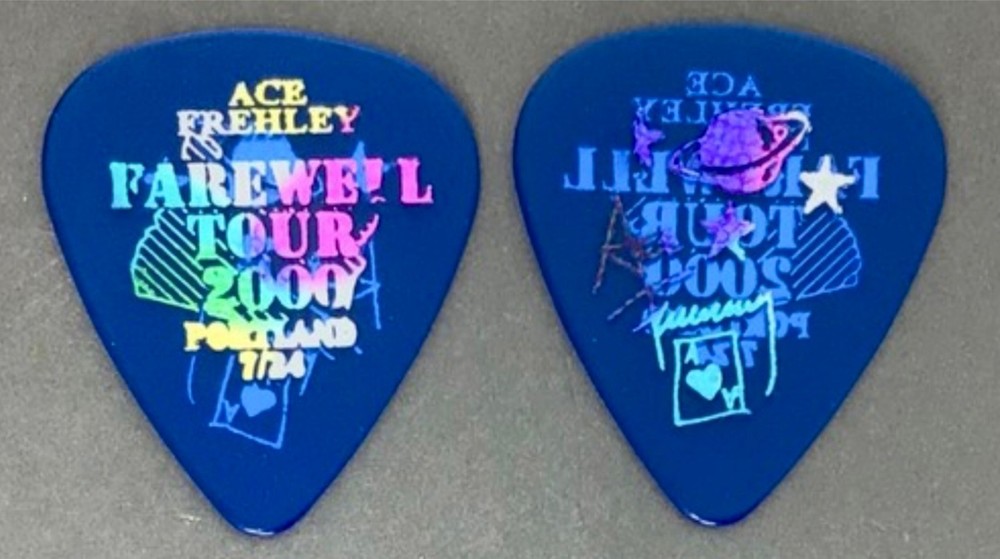 ⚡️KISS Ace Frehley Farewell city prism on st blue guitar pick- Portland, OR 7/24