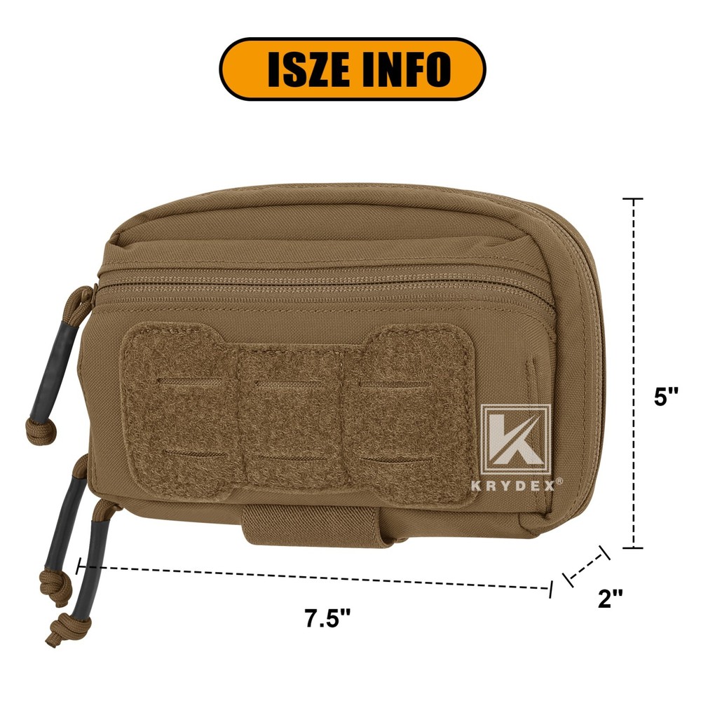 KRYDEX Tactical Modular Utility GP Pouch MOLLE Back Front Pocket Panel Small CB