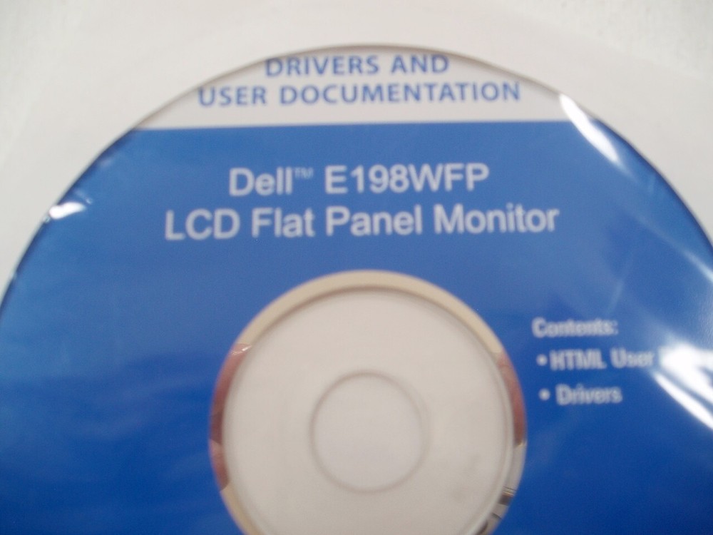 Dell E198WFP LCD Flat Panel Monitor CD Drivers/User Documents
